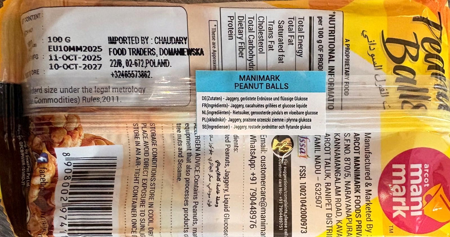 Manimark peanut balls 100g