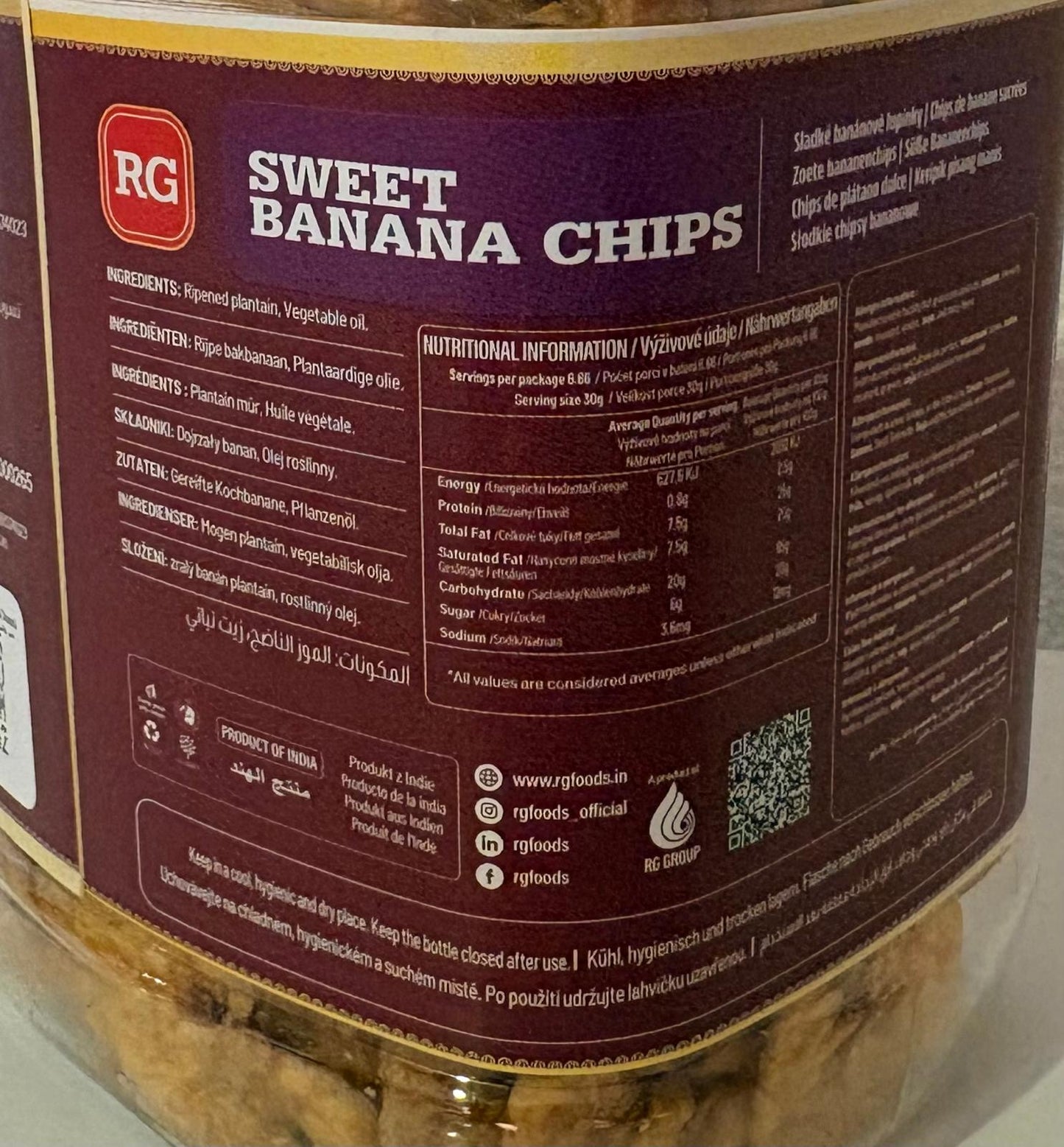 RG Sweet Banana Chips 200g