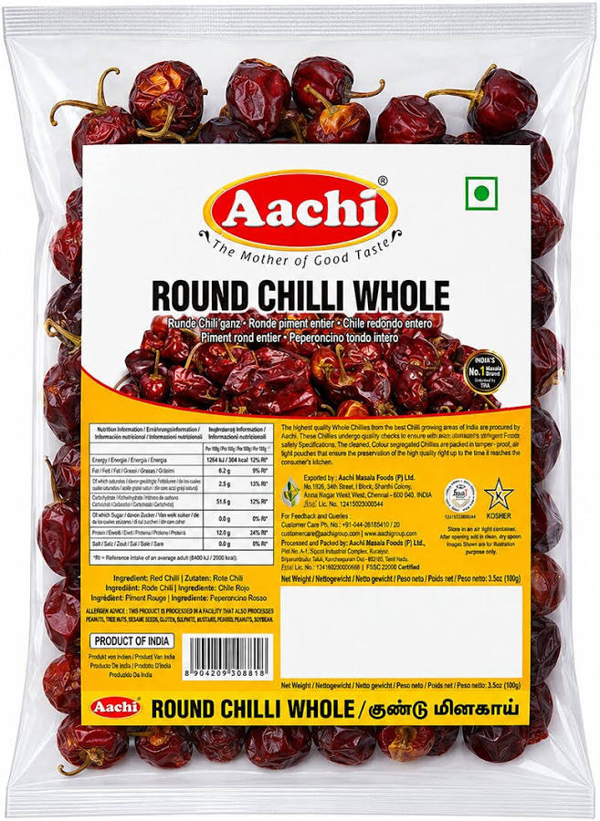 Aachi Round chili whole 250 g