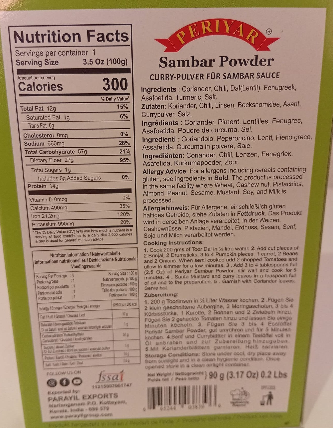 Sambar-Pulver 90g