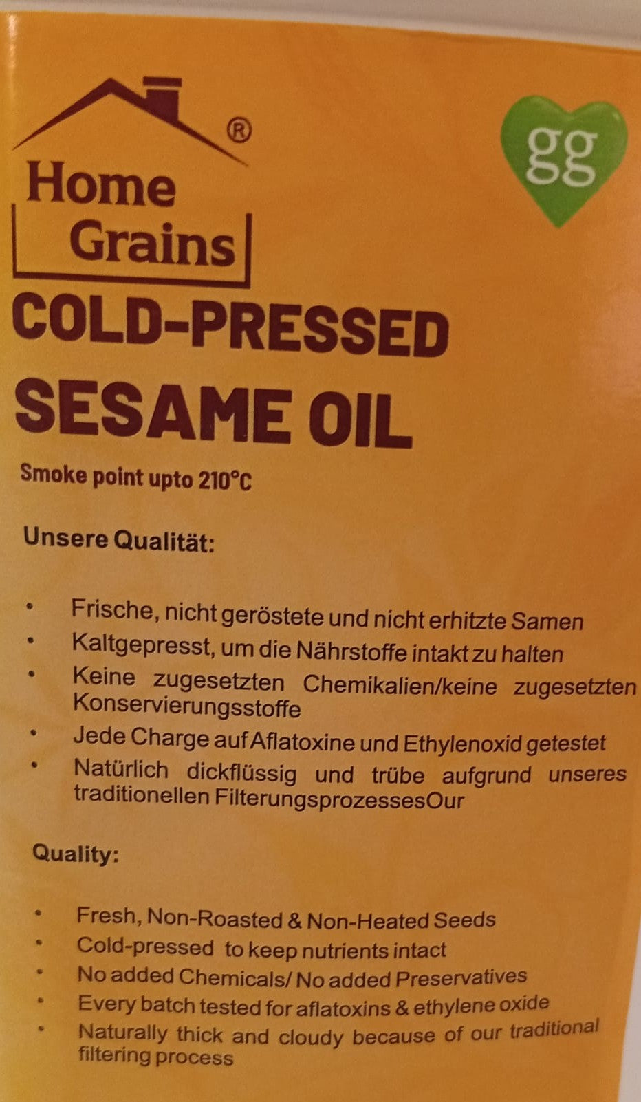Cold pressed Sessame oil 1 L