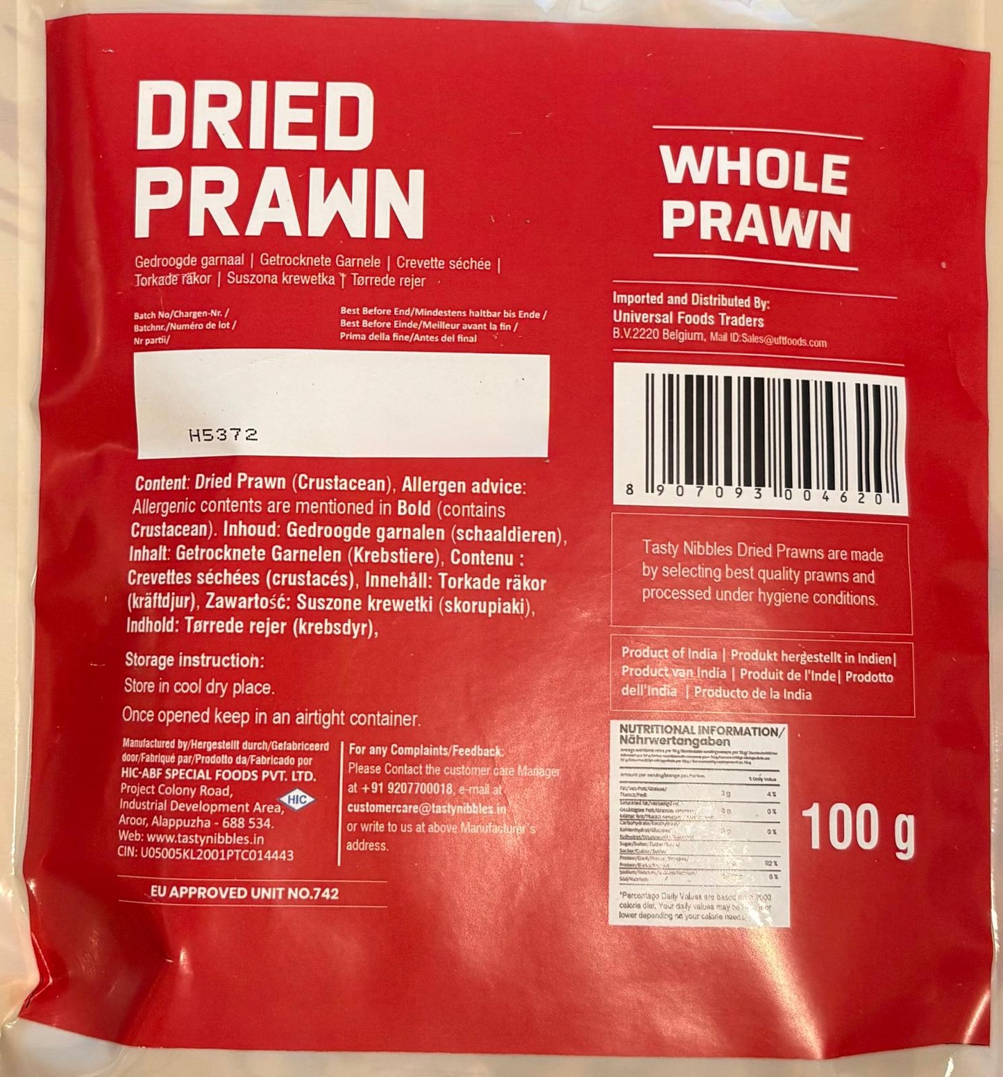 Tasty Nibbels Dried Prawns 100g