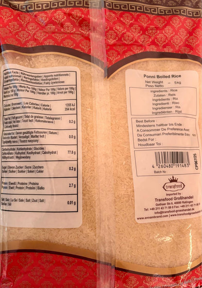 Annam Ponni boiled rice 1 Kg and 5Kg