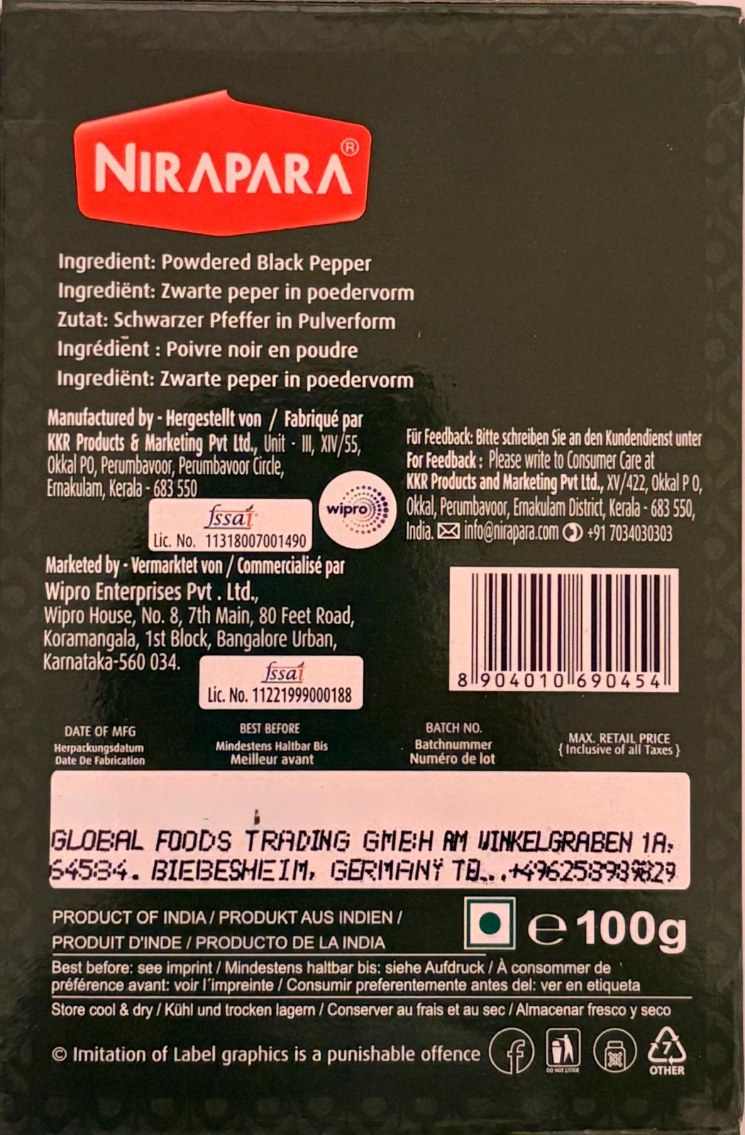 Nirapara Black Pepper Powder 100g