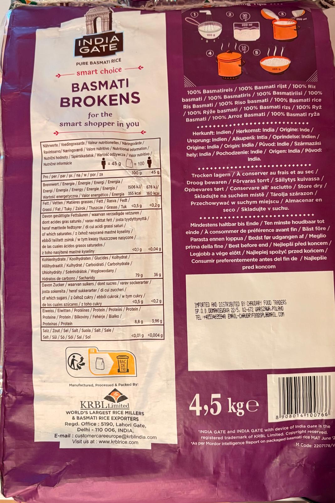 India Gate Broken Basmati Rice  (4.5 Kg)