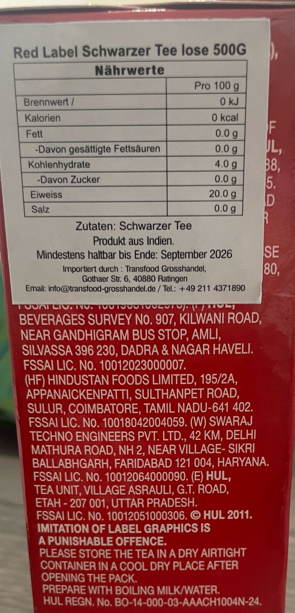 Brooke Bond - Red label Tea 500g