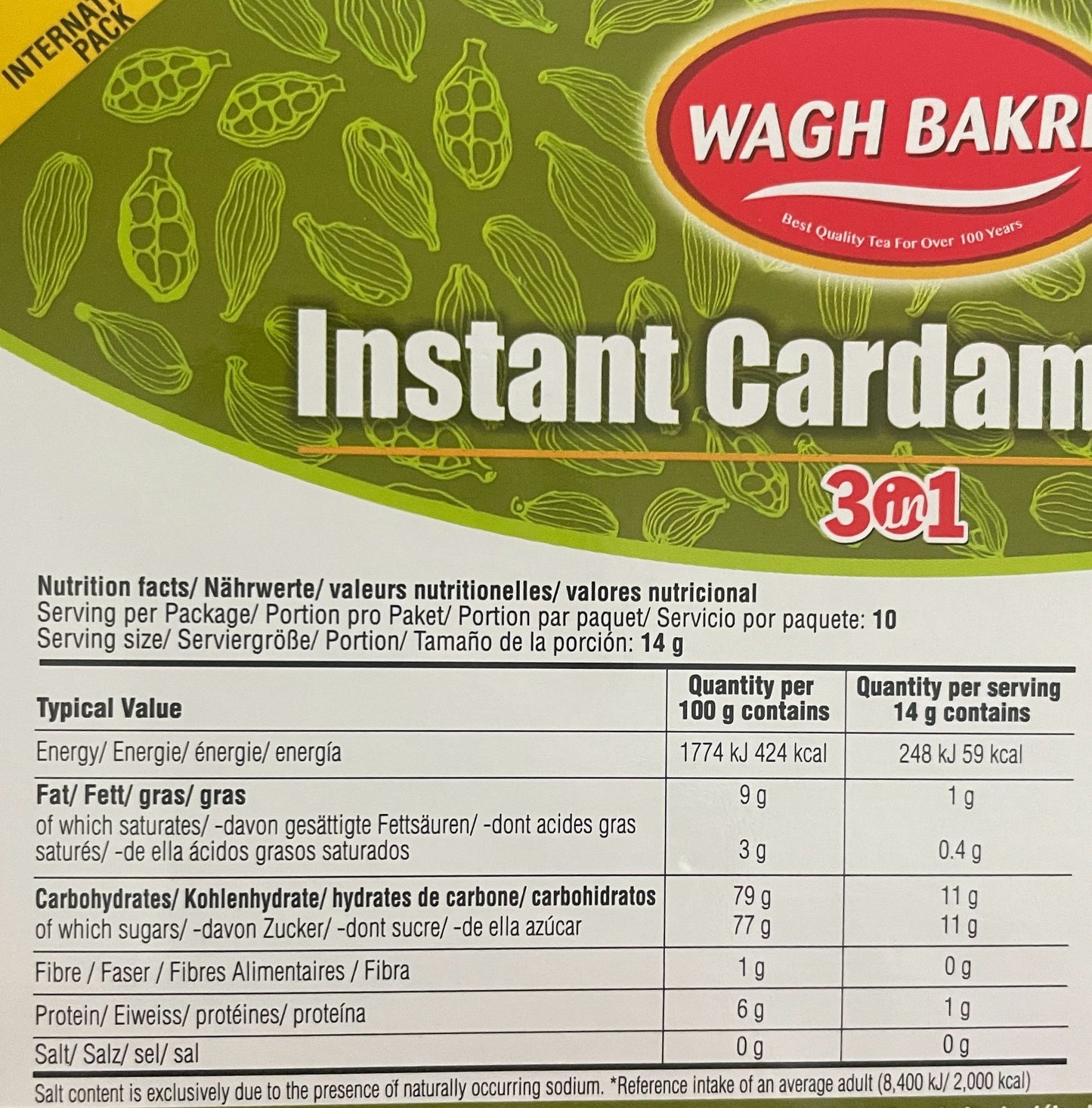 WAGHBAKRI Cardamom Instant Premix Extract Tea (140gm)