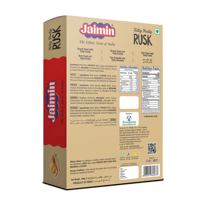 Jaimin Tutty Fruity Rusk 200g