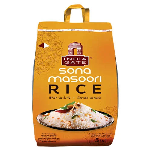 India Gate Sona Masoori Rice 5 Kg and 10 Kg